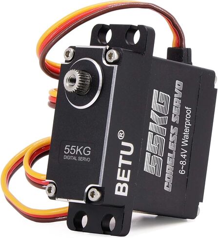 55Kg Coreless Servo Motor HV 8.4V, High Torque RC Digital Servo，Full Waterproof Servo, Stainless Steel Gear Servo with 25T Servo Horn（180°） in Saudi Arabia