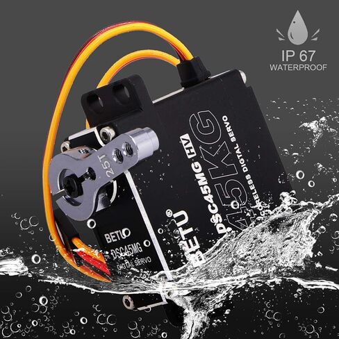 55Kg Coreless Servo Motor HV 8.4V, High Torque RC Digital Servo，Full Waterproof Servo, Stainless Steel Gear Servo with 25T Servo Horn（180°） in Saudi Arabia