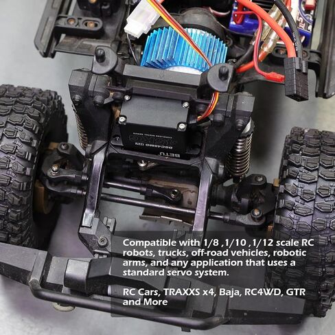 55Kg Coreless Servo Motor HV 8.4V, High Torque RC Digital Servo，Full Waterproof Servo, Stainless Steel Gear Servo with 25T Servo Horn（180°） in Saudi Arabia