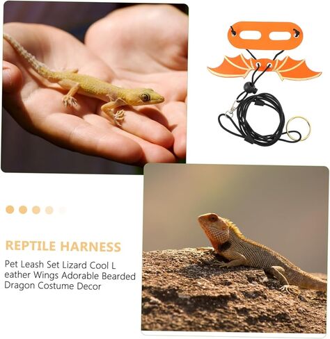 Happyyami 5Pcs Adjustable Bearded Dragon Harness Leash with Wings Reptile Gecko Harness for Comfortable Outdoor Walking and Training in Saudi Arabia