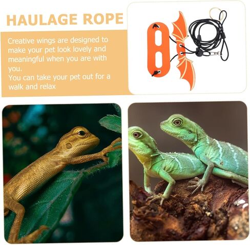 Happyyami 5Pcs Adjustable Bearded Dragon Harness Leash with Wings Reptile Gecko Harness for Comfortable Outdoor Walking and Training in Saudi Arabia
