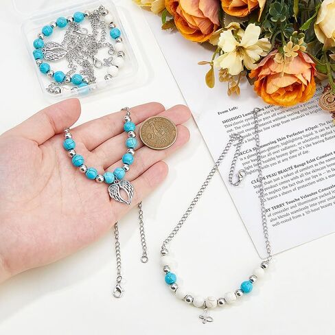 4Pcs Layered Chain Boot Jewelry 7.48 Inch(19cm) Synthetic Turquoise Boot Strap Chains Stainless Steel Decorative Boot Chain Jewelry Chain for DIY Casual Shoe Bag Decor in Saudi Arabia