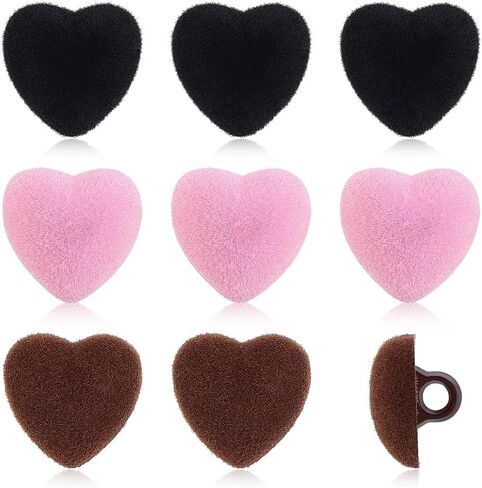 PH PandaHall 36pcs Heart Noses Buttons, Flocking Safety Noses Red Pink Black Animal Craft Nose Velvet Heart Sewing Crafting Nose Buttons for Amigurumi Animals Sewing Crafting Crochet, 17.5x18 mm in Saudi Arabia