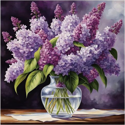 Kulvci Diamond Painting Kits for Adults, Flower Round Full Drill Diamond Art Kits, 5D DIY Diamonds Crafts for Home Wall Decoration Gifts 12×12Inch in Saudi Arabia