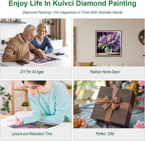 Kulvci Diamond Painting Kits for Adults, Flower Round Full Drill Diamond Art Kits, 5D DIY Diamonds Crafts for Home Wall Decoration Gifts 12×12Inch in Saudi Arabia