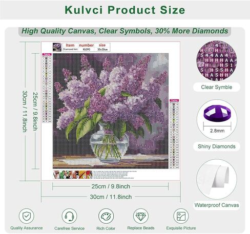 Kulvci Diamond Painting Kits for Adults, Flower Round Full Drill Diamond Art Kits, 5D DIY Diamonds Crafts for Home Wall Decoration Gifts 12×12Inch in Saudi Arabia