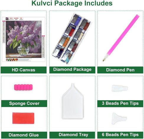 Kulvci Diamond Painting Kits for Adults, Flower Round Full Drill Diamond Art Kits, 5D DIY Diamonds Crafts for Home Wall Decoration Gifts 12×12Inch in Saudi Arabia
