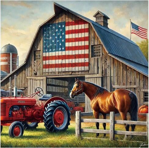 Kulvci Farm Life Diamond Painting Kits for Adults, Round Full Drill Diamond Art Kits, 5D DIY Diamonds Crafts for Home Wall Decoration Gifts 12×12Inch in Saudi Arabia