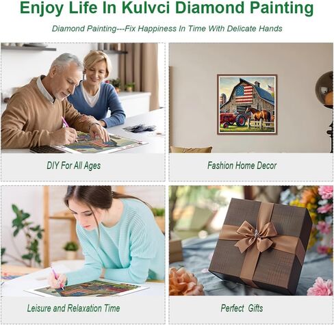 Kulvci Farm Life Diamond Painting Kits for Adults, Round Full Drill Diamond Art Kits, 5D DIY Diamonds Crafts for Home Wall Decoration Gifts 12×12Inch in Saudi Arabia
