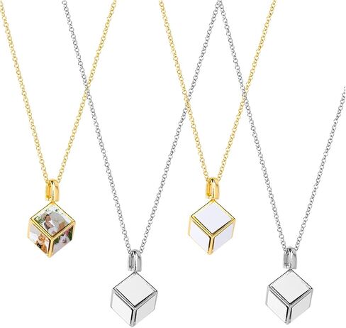 KINCHYGO, 4 Pack Sublimation Six Sided Blank Necklace with Chain for DIY Jewelry Making Souvenirs Gifts in Kuwait