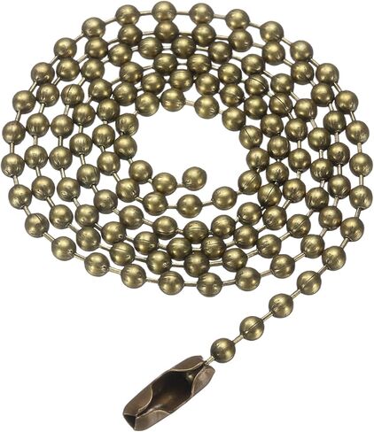harfington الفولاذ المقاوم للصدأ الكرة سلسلة 2.4mm 19.7 "طول جولة الخرزة قلادة الكلب علامة سحب سلاسل مع موصلات المشابك للرجال النساء المجوهرات صنع الأساور سلسلة المفاتيح، البرونزية in Kuwait