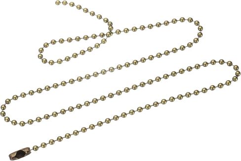 harfington الفولاذ المقاوم للصدأ الكرة سلسلة 2.4mm 19.7 "طول جولة الخرزة قلادة الكلب علامة سحب سلاسل مع موصلات المشابك للرجال النساء المجوهرات صنع الأساور سلسلة المفاتيح، البرونزية in Kuwait