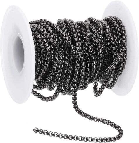 PATIKIL 16.4Ft Box Chain Roll, 2.5mm Width Cable Square Box Link Chains Bulk Jewelry Extender Chain for Jewelry Making DIY Craft Necklaces Bracelets Bags Accessories, Gold Tone in Saudi Arabia