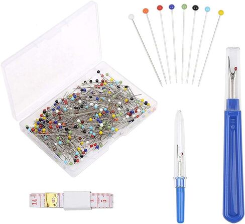CCINEE 300pcs Sewing Pins,Multicolor Glass Head Sewing Pins with Seam Ripper and Soft Tape Measure for DIY Craft Jewelry in Saudi Arabia