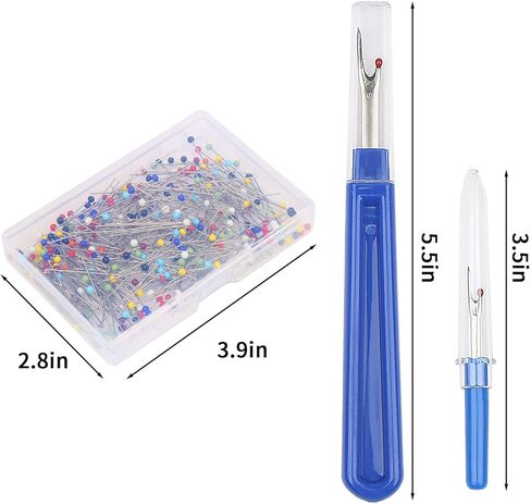 CCINEE 300pcs Sewing Pins,Multicolor Glass Head Sewing Pins with Seam Ripper and Soft Tape Measure for DIY Craft Jewelry in Saudi Arabia