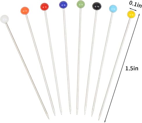 CCINEE 300pcs Sewing Pins,Multicolor Glass Head Sewing Pins with Seam Ripper and Soft Tape Measure for DIY Craft Jewelry in Saudi Arabia