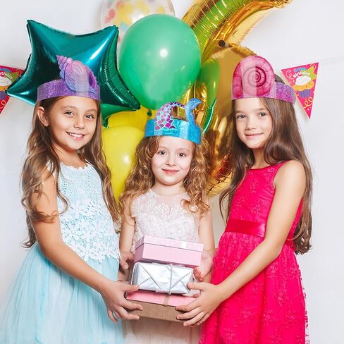 36 Pcs Mermaid Party Favor Hats Mermaid Party Hats for Kids Birthday Headbands Adjustable Paper Crown for Girls Kids Under The Sea Ocean Birthday Party Decorations Supplies in Saudi Arabia