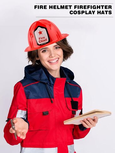 90 Pack Kids Firefighter Hat Bulk Plastic Fire Chief Helme Plastic Fireman Costume Hat for Boys Grils Halloween Firefighter Theme Party Dress up (Color Style 1) in Saudi Arabia