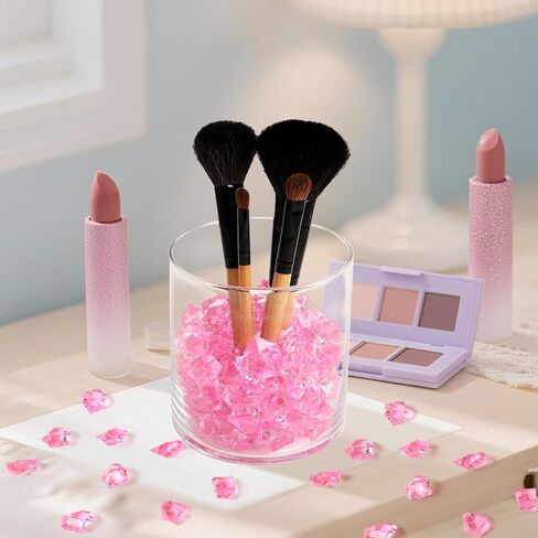 مكعبات ثلج وهمية، 100 قطعة صخور وردية للمزهريات، 17 * 22 ملم ألماس بلاستيكي، مكعبات ثلج بلاستيكية حشو مزهرية للقطع المركزية in Kuwait