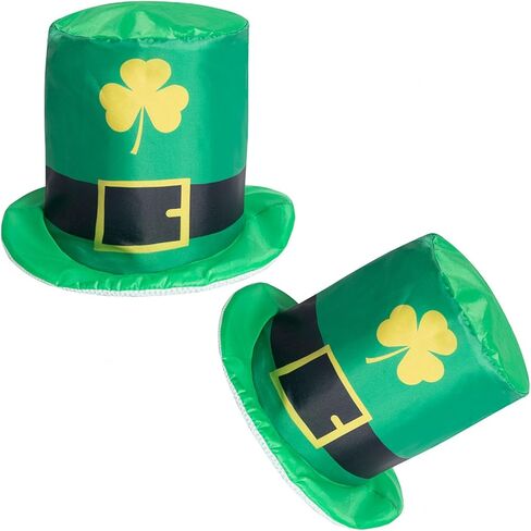 St Patrick's Day Green Hat, Shamrock Top Hat for Party Supplies for Men Women Costume in Saudi Arabia