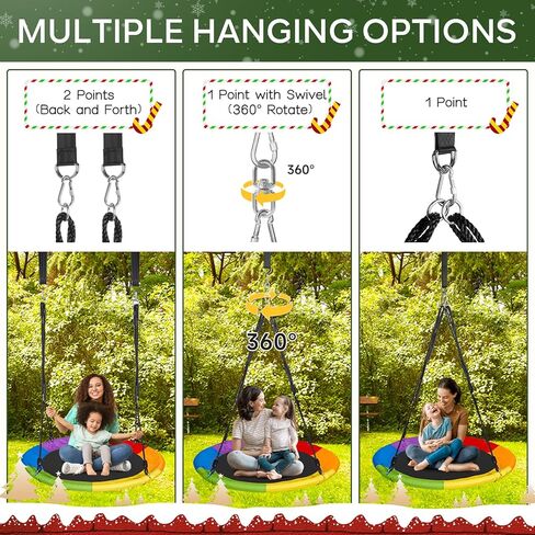 DECORLIFE 2 Pack Heavy Duty Swing Seat Replacement for Kids - 330 lb Weight Capacity, 66" Coated Chains with Locked Buckles, Outdoor Swing Set Accessories for Playground & Backyard (Blue) in Saudi Arabia
