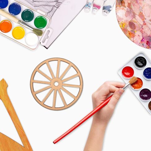 30 Pack 4 Inch Wood Wagon Wheel Cutouts Unfinished Wood Wagon Wheel Crafts Wooden Wagon Wheel Hanging Ornaments DIY Wagon Wheel Craft Gift Tags for Home Party Decoration in Saudi Arabia