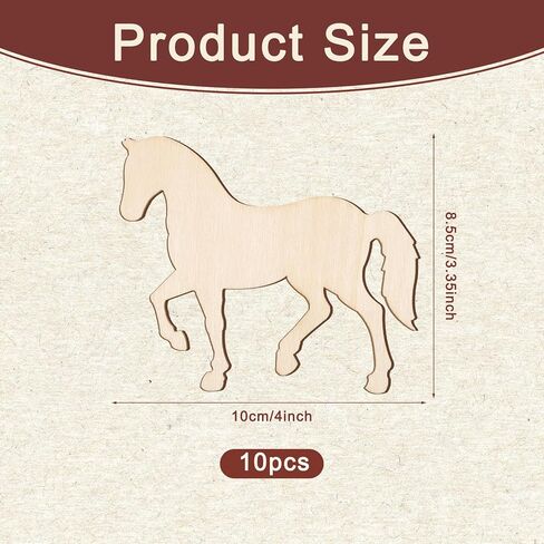 20 Pcs Wooden Horse, 4 Inch Horse Ornaments Unfinished Wood Wood Running Horses Cutouts for Making Gift Tags Home Party Decoration in Saudi Arabia