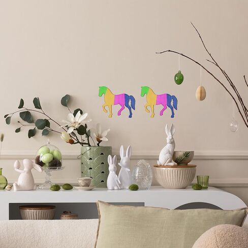 20 Pcs Wooden Horse, 4 Inch Horse Ornaments Unfinished Wood Wood Running Horses Cutouts for Making Gift Tags Home Party Decoration in Saudi Arabia