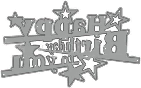 Birthday Words Die Cut for Card Making, Hollow Out Metal Cutting Dies Congratulations Die Cuts Birthday Embossing Stencils Template for DIY Scrap-Booking Decor Wedding Birthday Blessing Card in Saudi Arabia