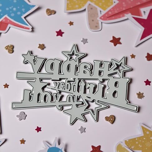Birthday Words Die Cut for Card Making, Hollow Out Metal Cutting Dies Congratulations Die Cuts Birthday Embossing Stencils Template for DIY Scrap-Booking Decor Wedding Birthday Blessing Card in Saudi Arabia