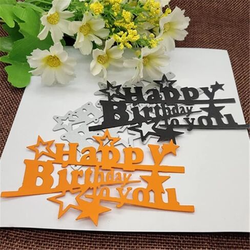 Birthday Words Die Cut for Card Making, Hollow Out Metal Cutting Dies Congratulations Die Cuts Birthday Embossing Stencils Template for DIY Scrap-Booking Decor Wedding Birthday Blessing Card in Saudi Arabia