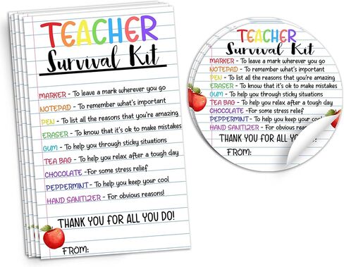 مجموعة أدوات النجاة للمعلم مكونة من 40 قطعة، بطاقات هدايا اليوم الأول للمدرسة، بطاقات هدايا تقدير المعلم، هدايا الترحيب بالعودة إلى المدرسة - A03 in Kuwait