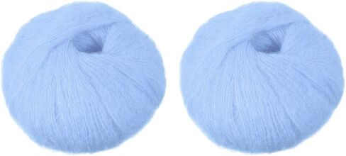 PATIKIL 2 Skeins Mohair Yarn, Soft Yarn Faux Mohair Fuzzy Fur Fine Fluffy Yarns Thin for Crocheting Knitting Sweater Scarf Hat Crafts Blanket Rug, Light Beige in Saudi Arabia
