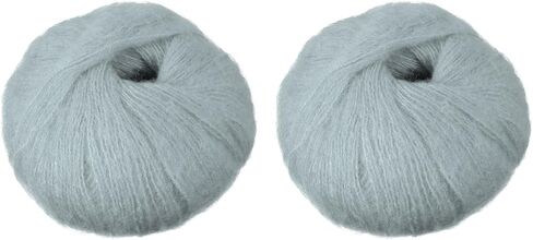 خيوط باتيكل 2 skeins الموهير، غزل ناعم من الموهير الصناعي، خيوط منفوشة رقيقة للحياكة والحياكة، سترة وشاح، قبعة الحرف، سجادة بطانية، بيج فاتح in Kuwait