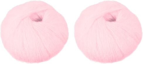 خيوط باتيكل 2 skeins الموهير، غزل ناعم من الموهير الصناعي، خيوط منفوشة رقيقة للحياكة والحياكة، سترة وشاح، قبعة الحرف، سجادة بطانية، بيج فاتح in Kuwait