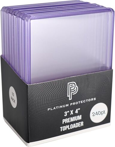 Platinum Protectors 240pt Top Loaders Trading Card Protectors (10-Count) - Clear Rigid Thick Toploader Sleeves for Thick Cards in Saudi Arabia