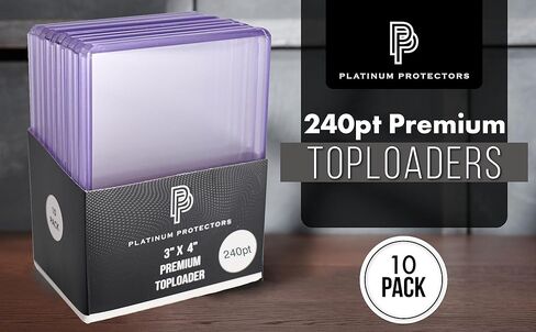 واقيات بطاقات التداول ذات التحميل العلوي 240pt من Platinum Protectors (عدد 10) - أكمام شفافة صلبة وسميكة للبطاقات السميكة in Kuwait