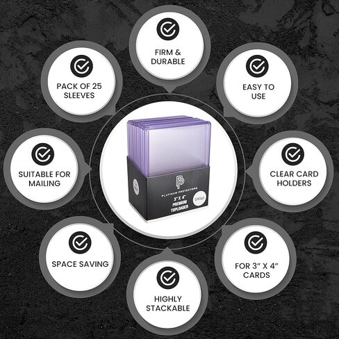 واقيات بطاقات التداول ذات التحميل العلوي 240pt من Platinum Protectors (عدد 10) - أكمام شفافة صلبة وسميكة للبطاقات السميكة in Kuwait