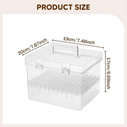 Colaxi Marker Case Storage Container Multifunctional Transparent Marker Organizer Art Supplies for Color Highlighter Watercolor Pens, 120 Slots in Saudi Arabia