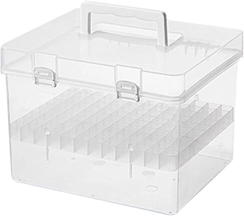 Colaxi Marker Case Storage Container Multifunctional Transparent Marker Organizer Art Supplies for Color Highlighter Watercolor Pens, 120 Slots in Saudi Arabia