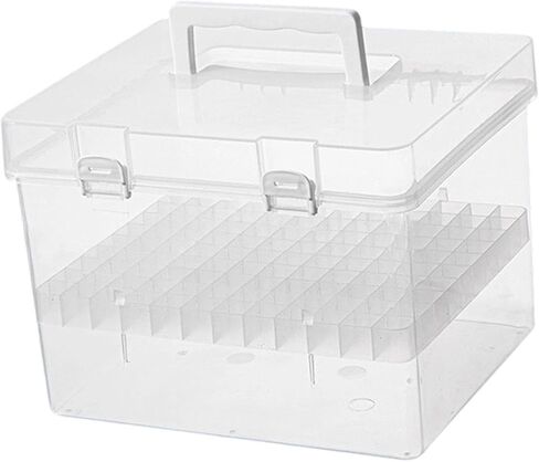 Colaxi Marker Case Storage Container Multifunctional Transparent Marker Organizer Art Supplies for Color Highlighter Watercolor Pens, 120 Slots in Saudi Arabia