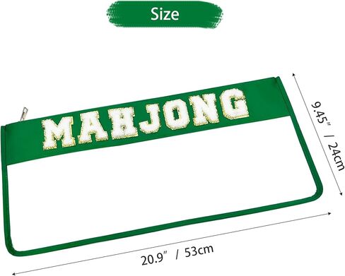 Empty Mahjong Tile Bag – Waterproof Mahjong Case Fits 166 Tiles (1.2") – Portable Mahjong Carrying Bag with Zipper and Letters (Case Only) in Saudi Arabia