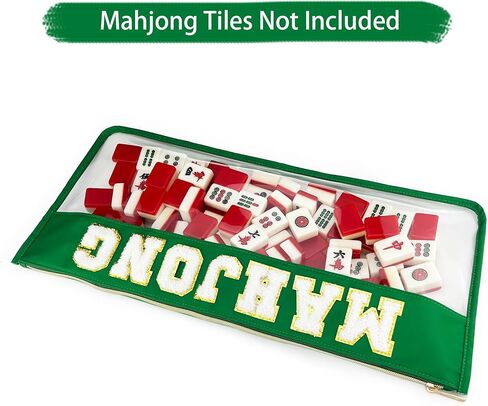 Empty Mahjong Tile Bag – Waterproof Mahjong Case Fits 166 Tiles (1.2") – Portable Mahjong Carrying Bag with Zipper and Letters (Case Only) in Saudi Arabia