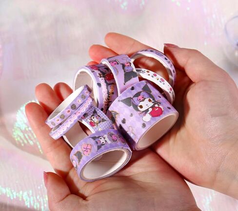 Bandal & Neoul KUROMI's Purple Assorted Craft Masking Tapes - 10 Types - Officially Licensed in Saudi Arabia
