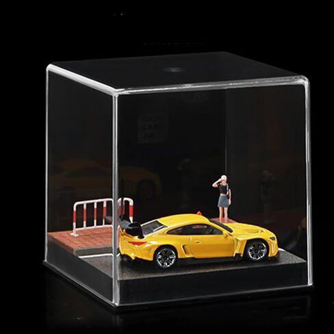 WAVEIST 1/64 Diorama Street Scene with Acrylic Cover,Including A Doll and Other Accessories,Excluded Model Car. (Manhole Cover Railing) in Saudi Arabia