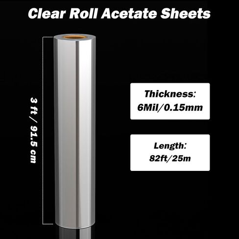 MYOYAY Acetate Sheets 3ft x 82ft 6 Mil Clear Acetate Roll for Crafts Blank Stencil Sheets Transparency Mylar Roll Material in Saudi Arabia
