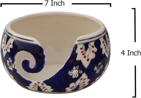 7" Ceramic Yarn Bowl for Knitting and Crocheting Bowl with Smooth Spiral Outlet for Tangle-Free Knitting by ABHANDICRAFTS (AB-BOWL-007) in Kuwait