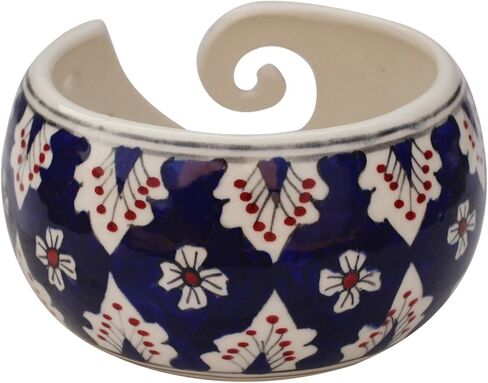 7" Ceramic Yarn Bowl for Knitting and Crocheting Bowl with Smooth Spiral Outlet for Tangle-Free Knitting by ABHANDICRAFTS (AB-BOWL-007) in Kuwait