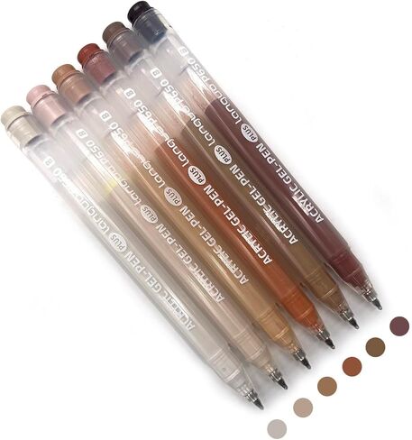 6 Colors Acrylic Gel Pen Set 1.0mm Fine Pointed Fit for Drawing Creation, Daily Painting, Coloring, Card Making, Journaling, Art Practical Stationery Combination，Lip Enamel Red Series in Saudi Arabia