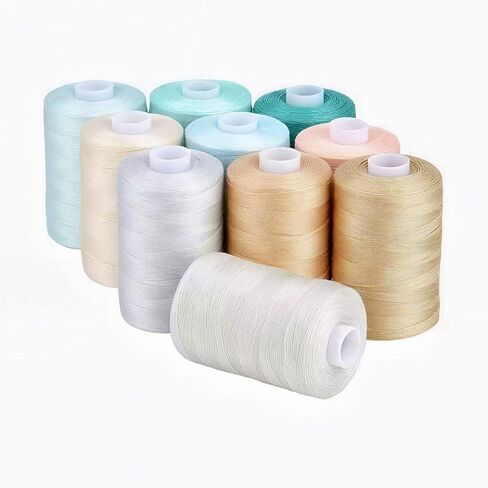 All Purpose Sewing Thread Set, 10 Spools Assorted Macaron Colors, 1000 Yards Each Polyester Thread for Sewing Machine and Hand Sewing in Saudi Arabia